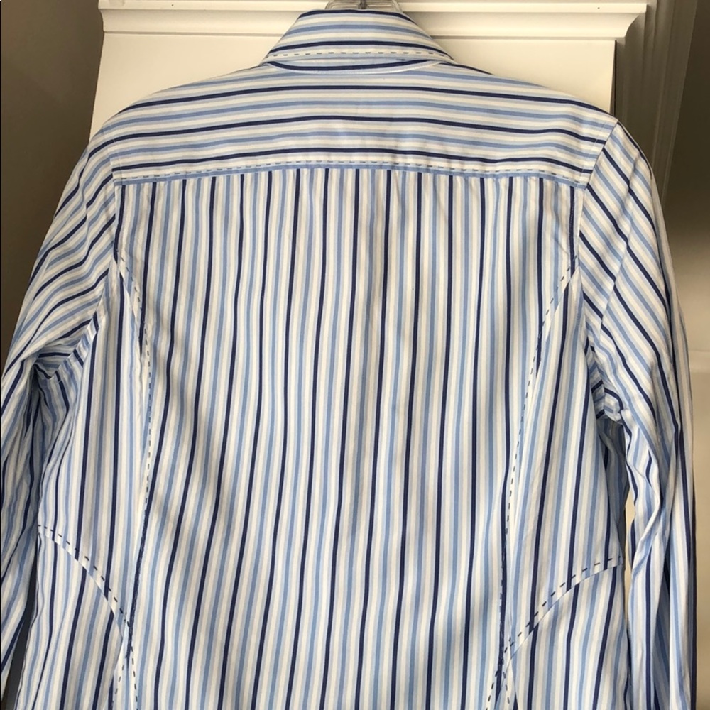 Faconnable Blue Striped Button Down - Picture 3 of 8